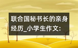 聯(lián)合國(guó)秘書長(zhǎng)”的親身經(jīng)歷_小學(xué)生作文:五年級(jí)