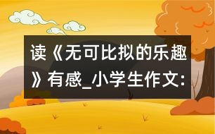 讀《無可比擬的樂趣》有感_小學生作文:五年級