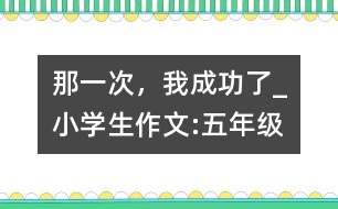 那一次，我成功了_小學(xué)生作文:五年級(jí)