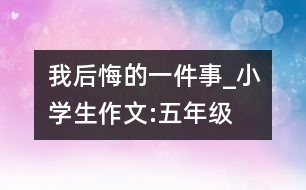 我后悔的一件事_小學(xué)生作文:五年級(jí)