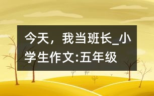 今天，我當(dāng)班長(zhǎng)_小學(xué)生作文:五年級(jí)