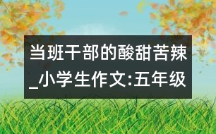 當(dāng)班干部的酸甜苦辣_小學(xué)生作文:五年級(jí)