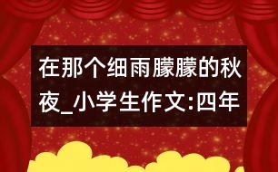 在那個(gè)細(xì)雨朦朦的秋夜_小學(xué)生作文:四年級(jí)