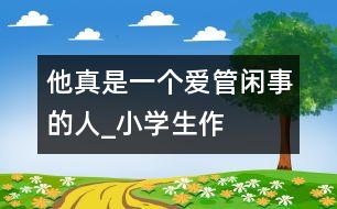 他真是一個“愛管閑事”的人_小學(xué)生作文:四年級