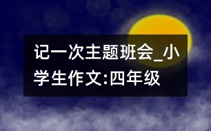 記一次主題班會(huì)_小學(xué)生作文:四年級(jí)