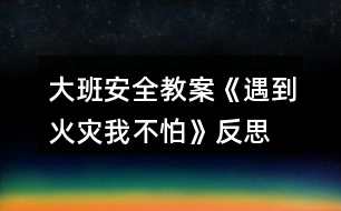 大班安全教案《遇到火災(zāi)我不怕》反思