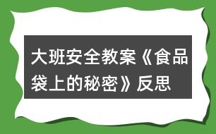 大班安全教案《食品袋上的秘密》反思