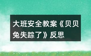 大班安全教案《貝貝兔失蹤了》反思