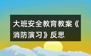 大班安全教育教案《消防演習》反思