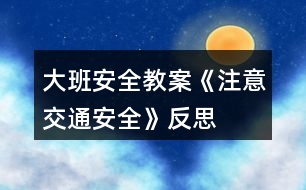 大班安全教案《注意交通安全》反思