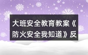 大班安全教育教案《防火安全我知道》反思