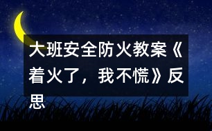 大班安全防火教案《著火了，我不慌》反思