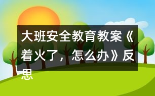 大班安全教育教案《著火了，怎么辦》反思