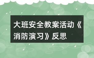 大班安全教案活動《消防演習》反思