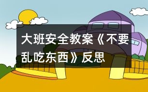 大班安全教案《不要亂吃東西》反思