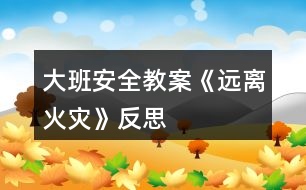 大班安全教案《遠離火災》反思