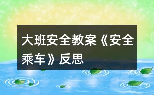 大班安全教案《安全乘車》反思