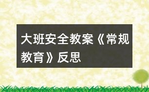 大班安全教案《常規(guī)教育》反思