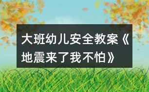 大班幼兒安全教案《地震來了我不怕》