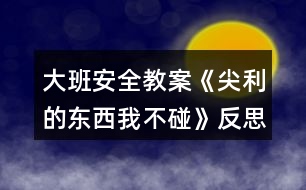 大班安全教案《尖利的東西我不碰》反思