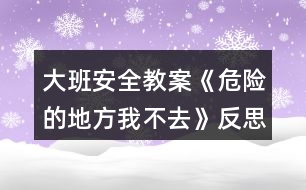 大班安全教案《危險(xiǎn)的地方我不去》反思