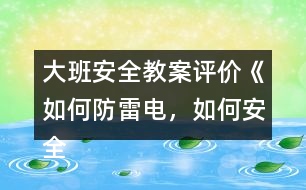 大班安全教案評價《如何防雷電，如何安全用電》反思