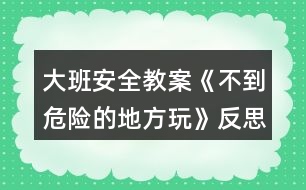 大班安全教案《不到危險的地方玩》反思