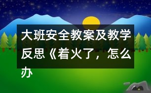 大班安全教案及教學(xué)反思《著火了，怎么辦》