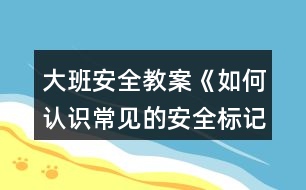 大班安全教案《如何認識常見的安全標記》反思