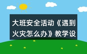 大班安全活動(dòng)《遇到火災(zāi)怎么辦》教學(xué)設(shè)計(jì)反思