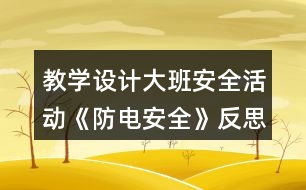 教學(xué)設(shè)計(jì)大班安全活動(dòng)《防電安全》反思