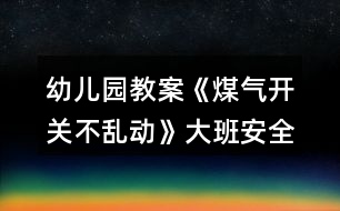 幼兒園教案《煤氣開關(guān)不亂動》大班安全活動