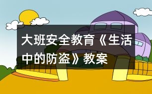 大班安全教育《生活中的防盜》教案