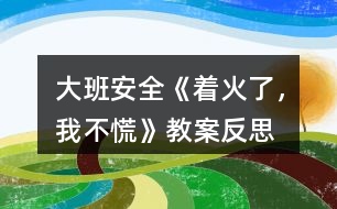 大班安全《著火了，我不慌》教案反思