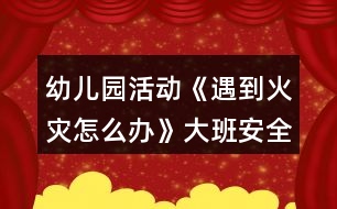 幼兒園活動《遇到火災(zāi)怎么辦》大班安全教案