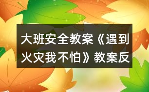 大班安全教案《遇到火災(zāi)我不怕》教案反思