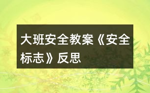 大班安全教案《安全標(biāo)志》反思