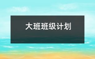 大班班級(jí)計(jì)劃