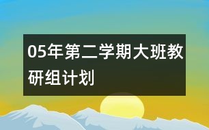 05年第二學期大班教研組計劃