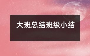 大班總結(jié)：班級(jí)小結(jié)