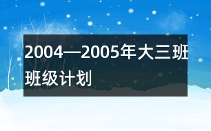 2004―2005年大（三）班班級(jí)計(jì)劃