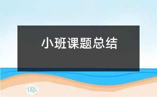 小班課題總結(jié)