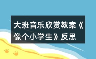 大班音樂欣賞教案《像個小學生》反思