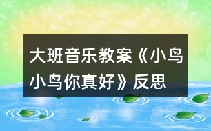 大班音樂教案《小鳥小鳥你真好》反思