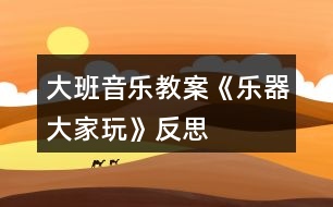 大班音樂教案《樂器大家玩》反思