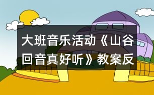 大班音樂活動《山谷回音真好聽》教案反思