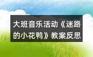 大班音樂活動《迷路的小花鴨》教案反思