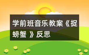 學(xué)前班音樂教案《捉螃蟹 》反思