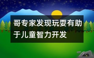 哥專家發(fā)現(xiàn)玩耍有助于兒童智力開發(fā)