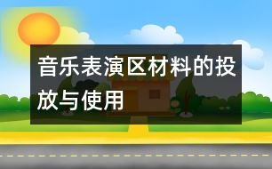 音樂表演區(qū)材料的投放與使用